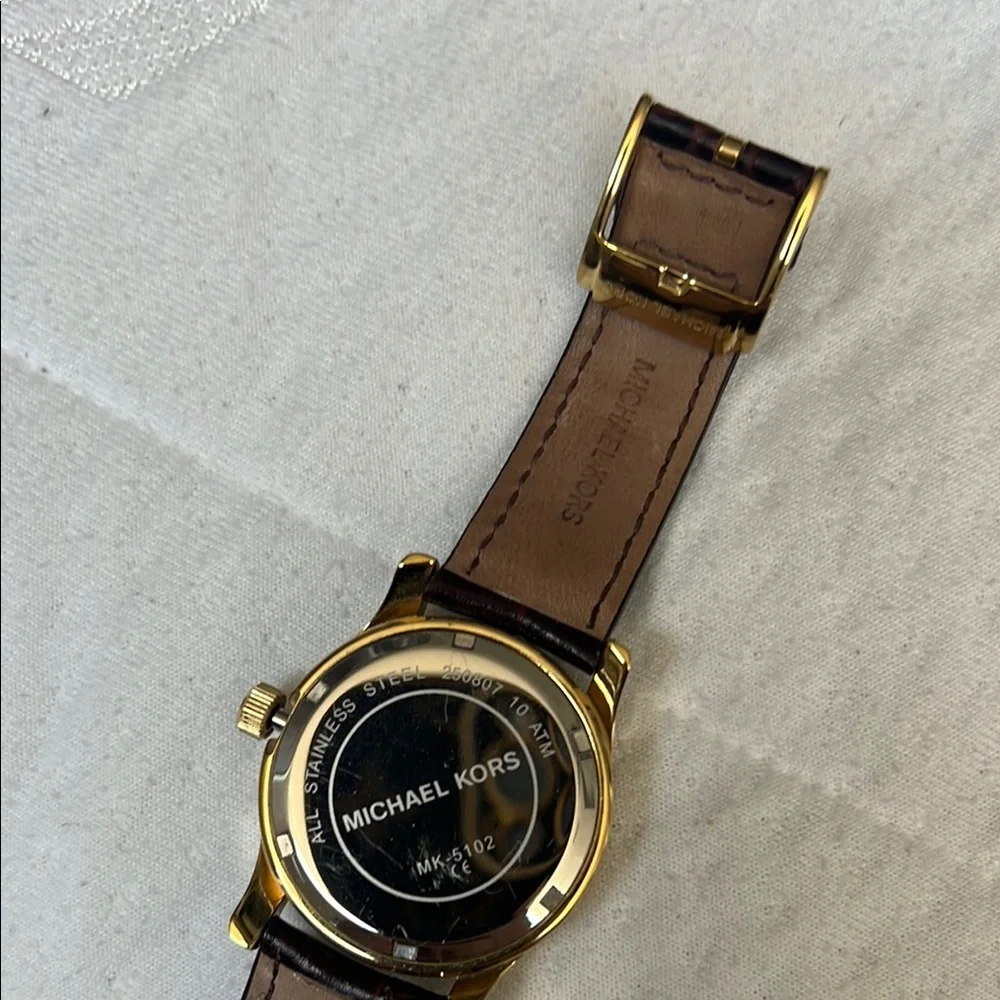 Michael Kors Gold and Brown Watch - Picture 3 of 3